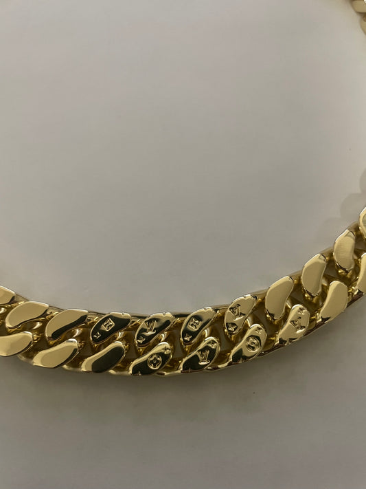 Pre-owned Louis Vuitton Monogram Cuban Chain Necklace
