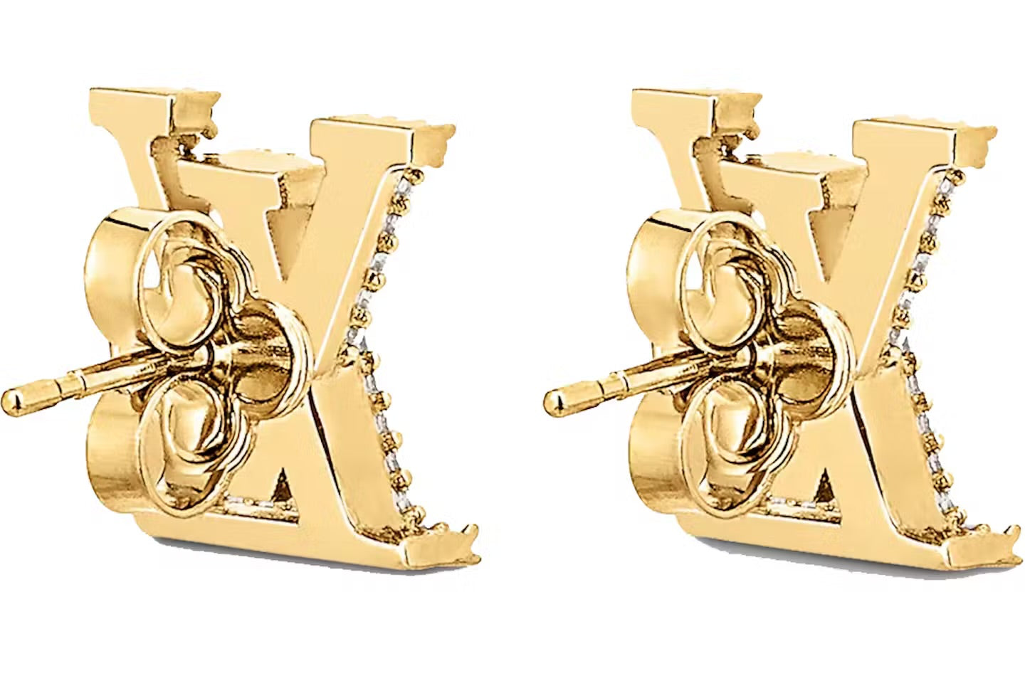 Pre-loved Authentic Louis Vuitton Crystal LV stud Earrings