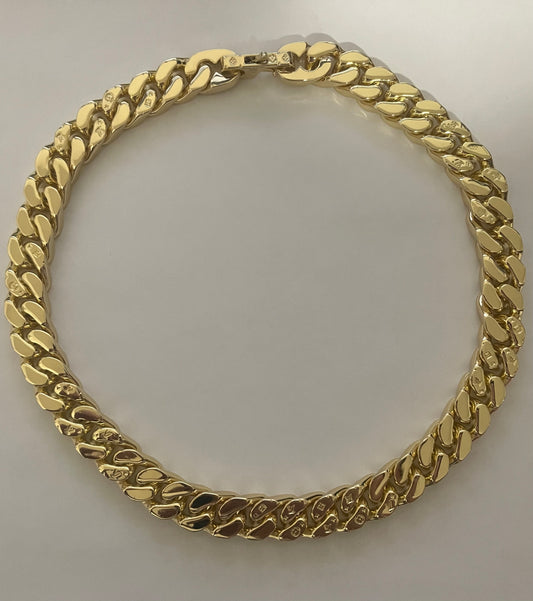 Pre-owned Louis Vuitton Monogram Cuban Chain Necklace