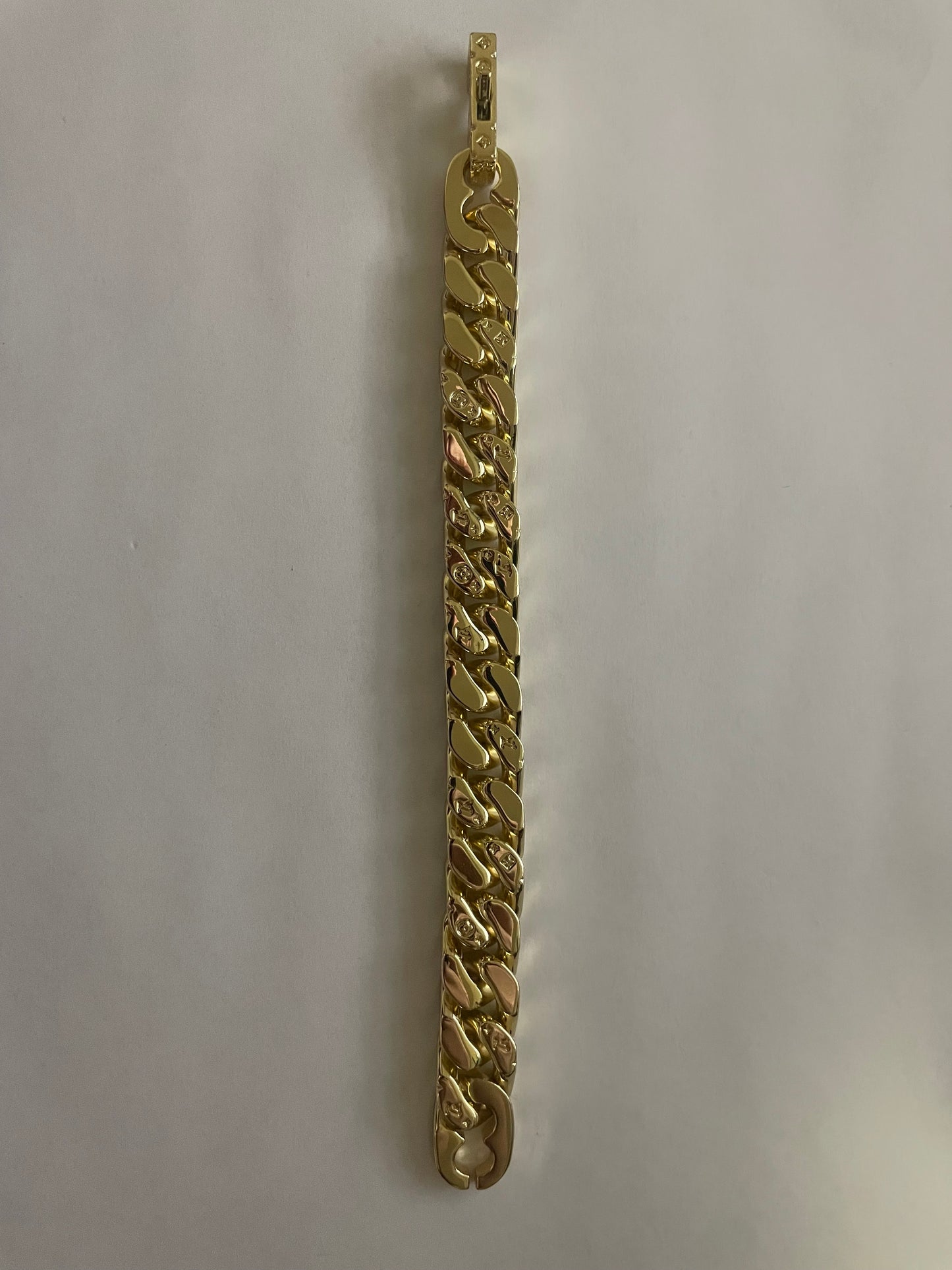 Pre-owned Louis Vuitton Monogram Cuban Chain Bracelet Gold