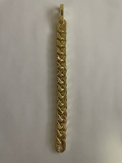 Pre-owned Louis Vuitton Monogram Cuban Chain Bracelet Gold