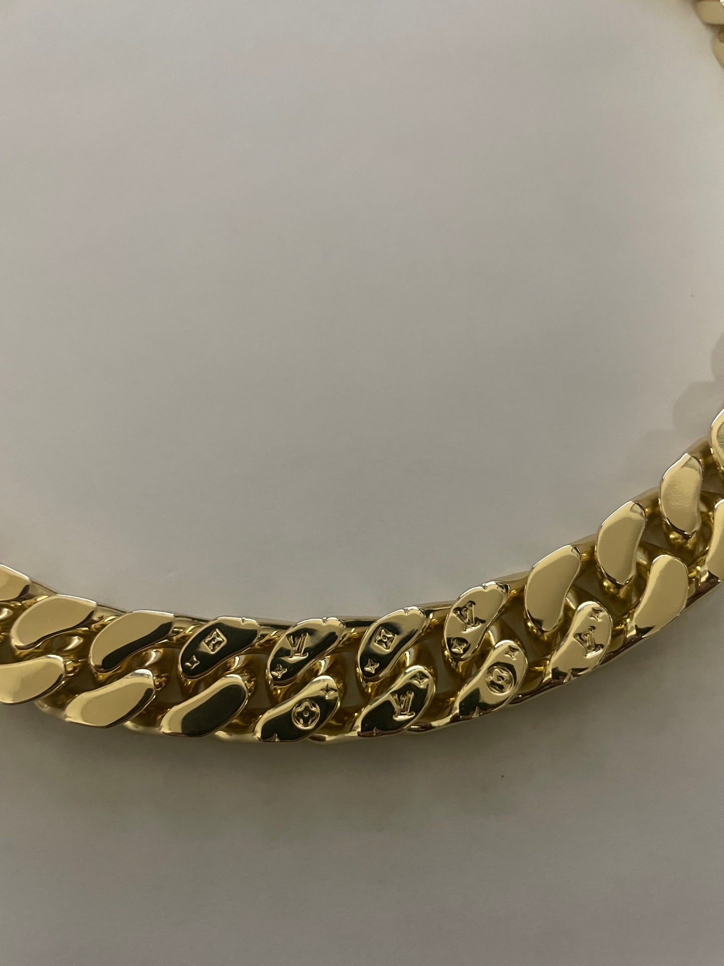 Pre-owned Louis Vuitton Monogram Cuban Chain Necklace