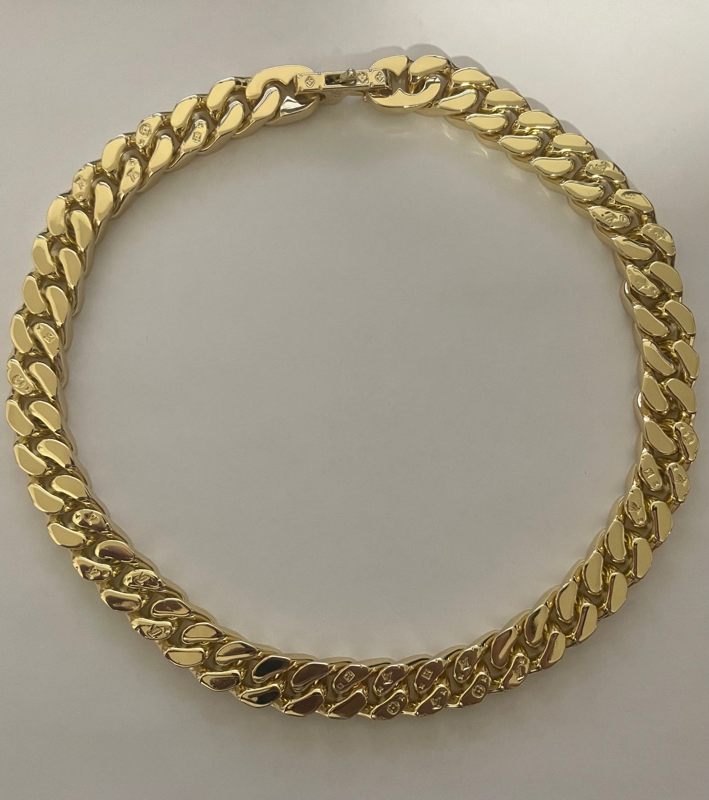 Pre-owned Louis Vuitton Monogram Cuban Chain Necklace